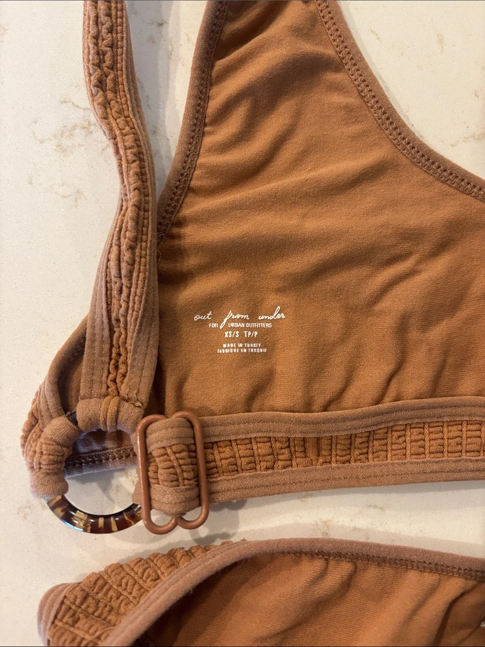 Urban Outfitters Brown Textured Two-Piece Bikini Set